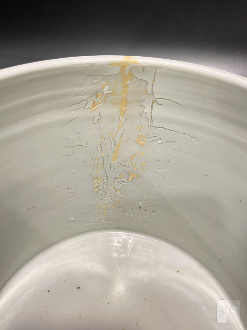 清康熙 青花雉鸡牡丹纹笔筒 - 图10